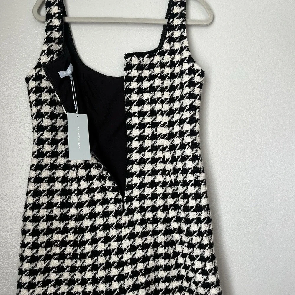 Antonio Melani Macy Wool Blend Houndstooth Square Neck Sleeveless Mini Dress 10 - Picture 10 of 14